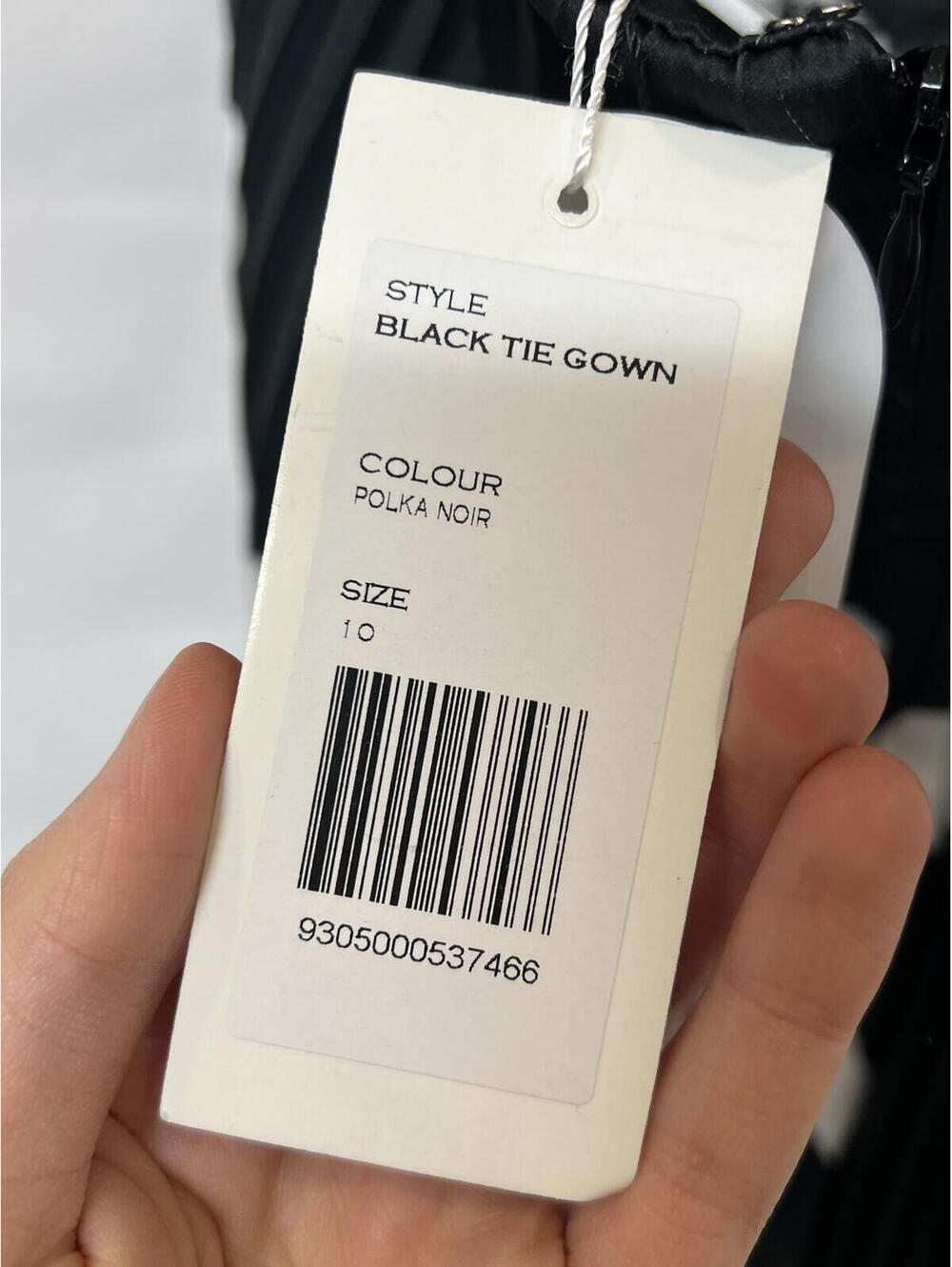 L'IDEE Black Tie Gown black and white strapless maxi new with flaw size 6 us - Picture 3 of 17